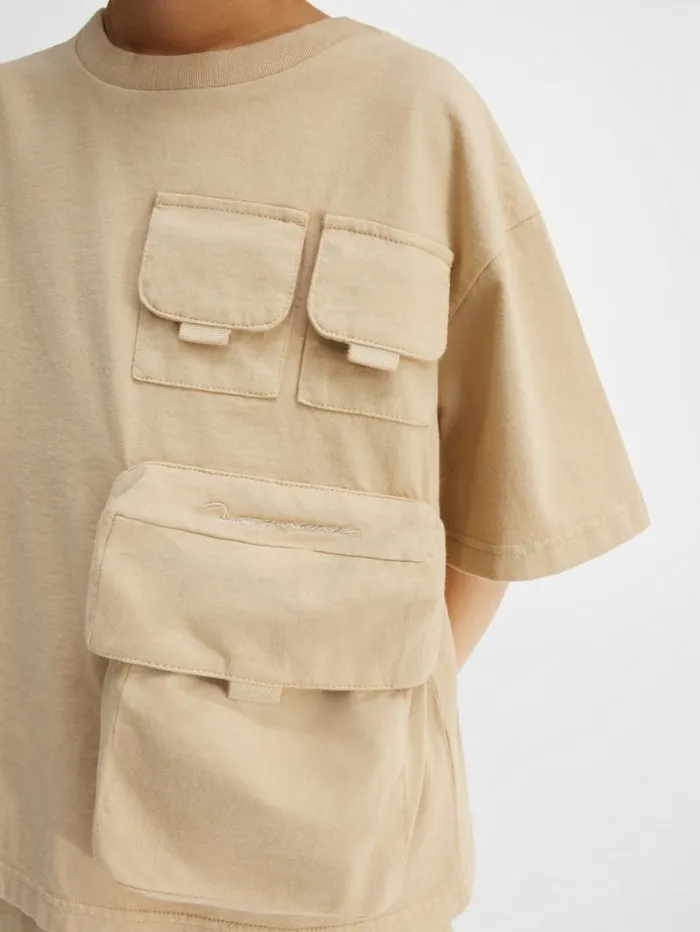 JACQUEMUS The Bolso Kids039 Tshirt Dark Beige WomenMen Tops JACQUEMUS The Bolso Kids039 Tshirt Dark Beige WomenMen Tops