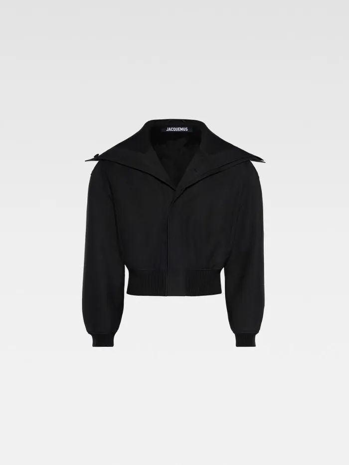 JACQUEMUS The Bordo Bomber Jacket Black Men Coats and Jackets JACQUEMUS The Bordo Bomber Jacket Black Men Coats and Jackets