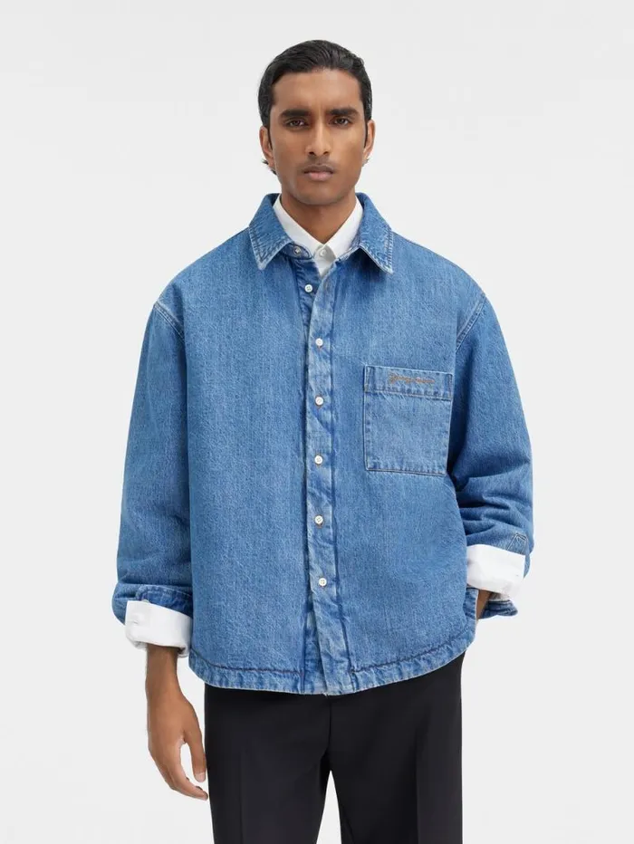 JACQUEMUS The Boulanger Shirt Bluetabac Men Shirts JACQUEMUS The Boulanger Shirt Bluetabac Men Shirts