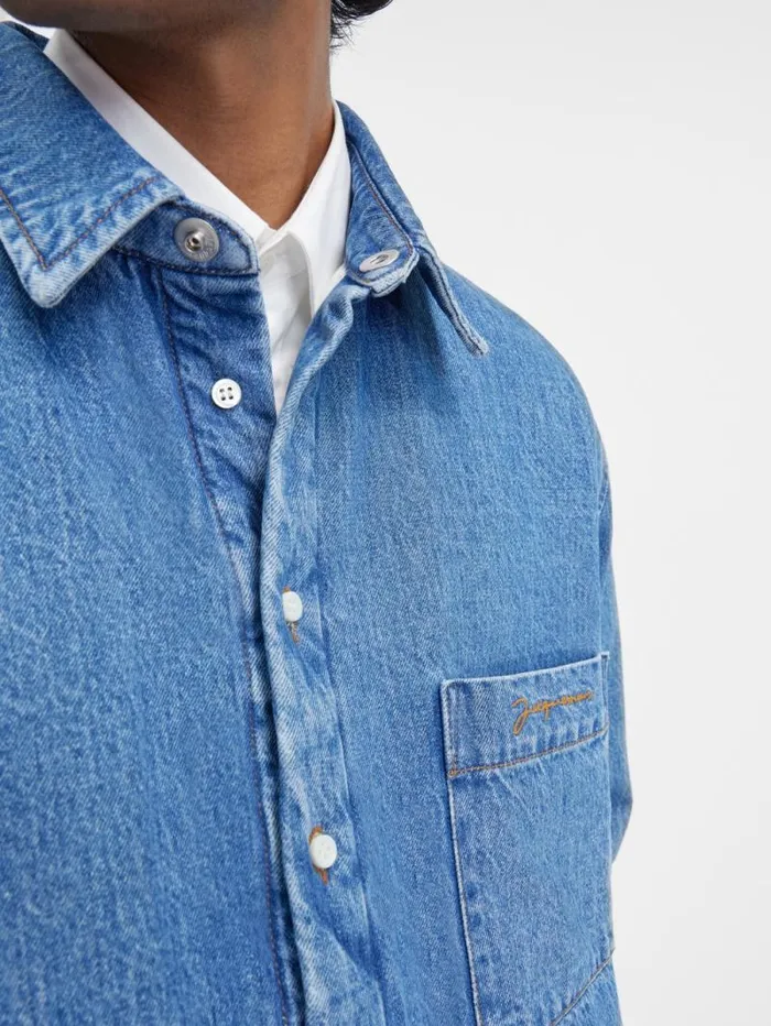 JACQUEMUS The Boulanger Shirt Bluetabac Men Shirts JACQUEMUS The Boulanger Shirt Bluetabac Men Shirts