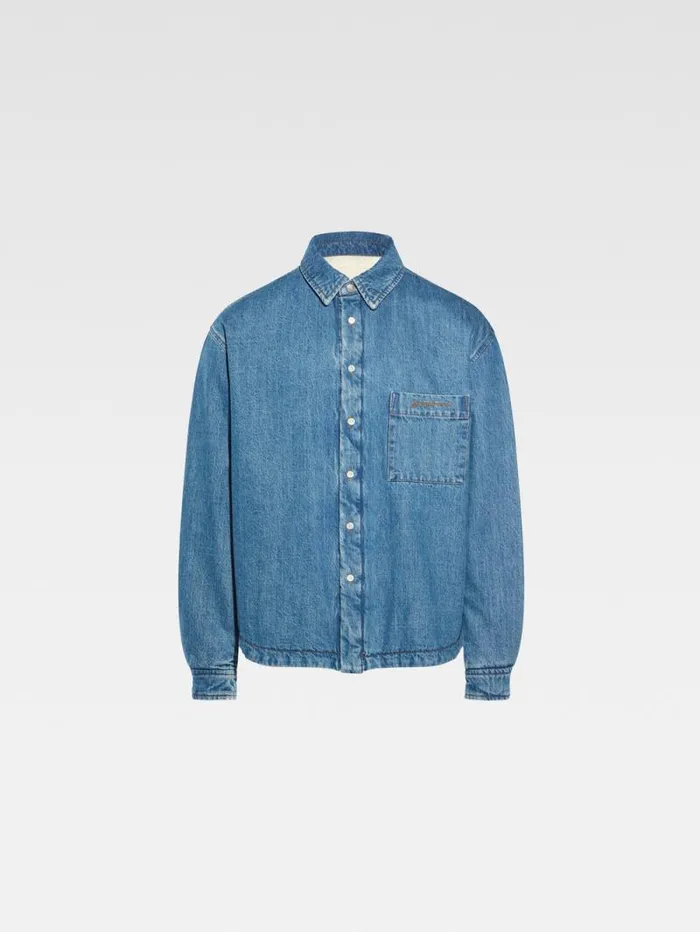 JACQUEMUS The Boulanger Shirt Bluetabac Men Shirts JACQUEMUS The Boulanger Shirt Bluetabac Men Shirts