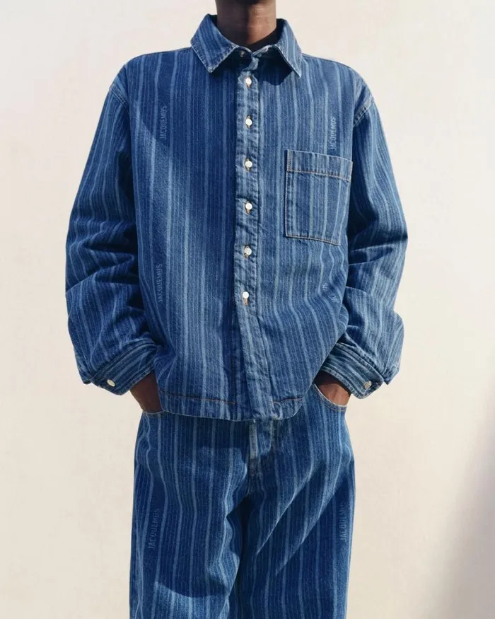 JACQUEMUS The Boulanger Shirt Print Blue Stripes Men Shirts JACQUEMUS The Boulanger Shirt Print Blue Stripes Men Shirts