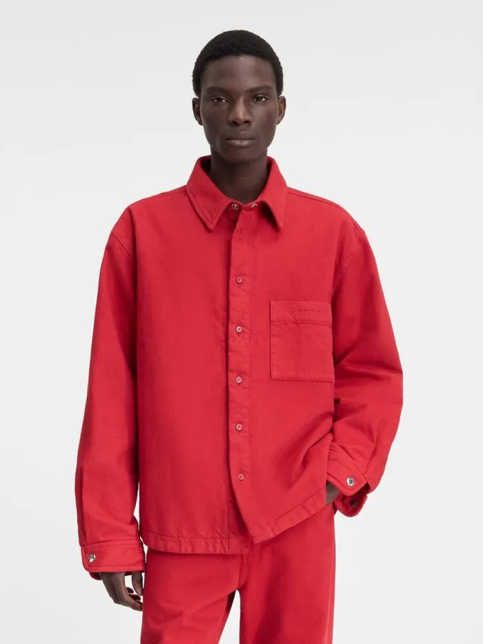 JACQUEMUS The Boulanger Shirt Red Men Shirts JACQUEMUS The Boulanger Shirt Red Men Shirts