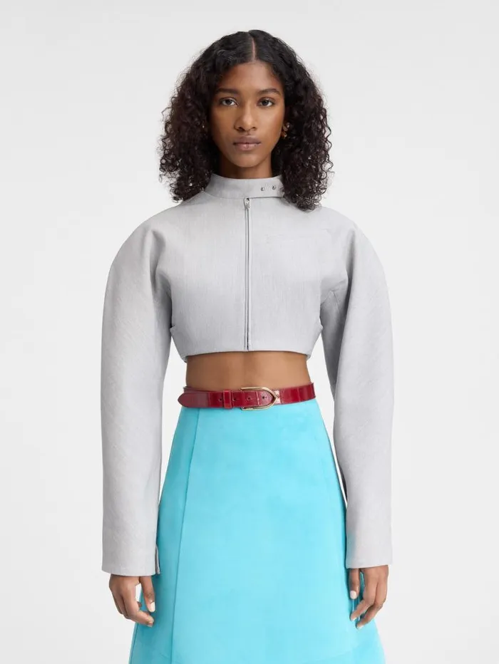 JACQUEMUS The Cabri Jacket Light Grey Women Coats and Jackets JACQUEMUS The Cabri Jacket Light Grey Women Coats and Jackets