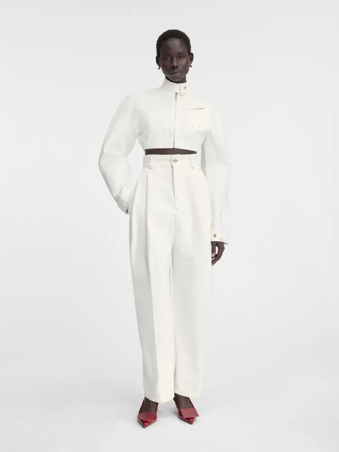 JACQUEMUS The Cabrio Denim DeNmes Jacket Offwhite Women Coats and Jackets