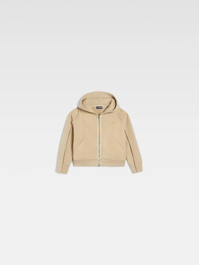 JACQUEMUS The Camargue Kids039 Zipped Sweatshirt Dark Beige WomenMen Tops JACQUEMUS The Camargue Kids039 Zipped Sweatshirt Dark Beige WomenMen Tops