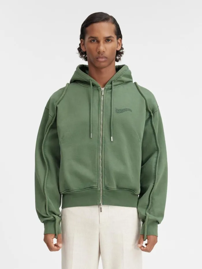 JACQUEMUS The Camargue Zipped Sweatshirt Dark Green Men Sweatshirts and Joggings