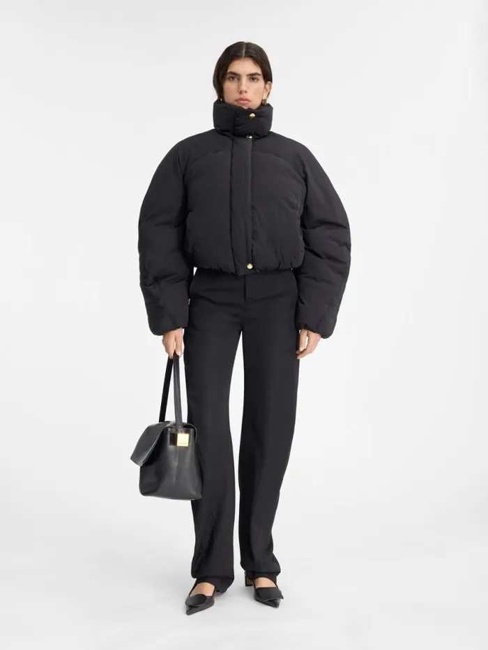 JACQUEMUS The Caraco Cropped Puffer Jacket Black Women Coats and Jackets