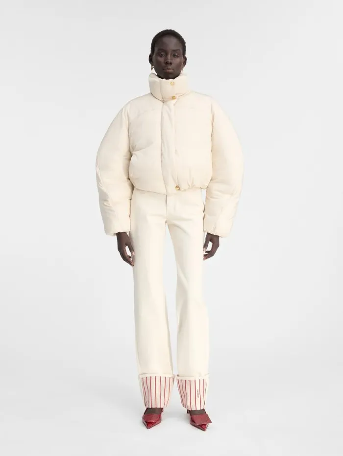 JACQUEMUS The Caraco Cropped Puffer Jacket Offwhite Women Coats and Jackets