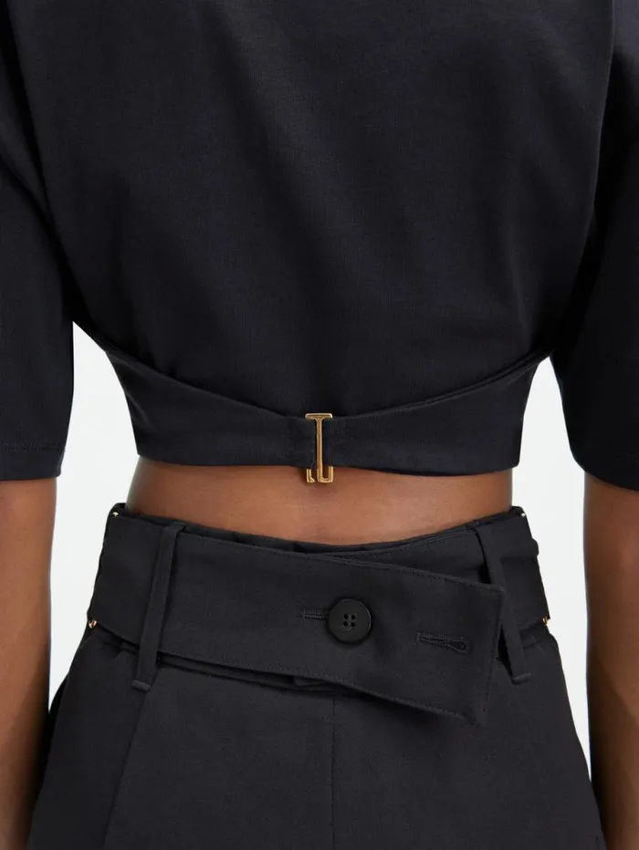 JACQUEMUS The Caraco Tshirt Black Women Tops and Shirts JACQUEMUS The Caraco Tshirt Black Women Tops and Shirts