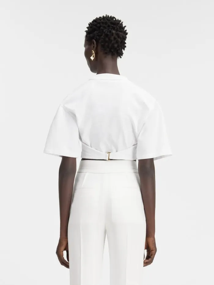JACQUEMUS The Caraco Tshirt White Women Tops and Shirts JACQUEMUS The Caraco Tshirt White Women Tops and Shirts