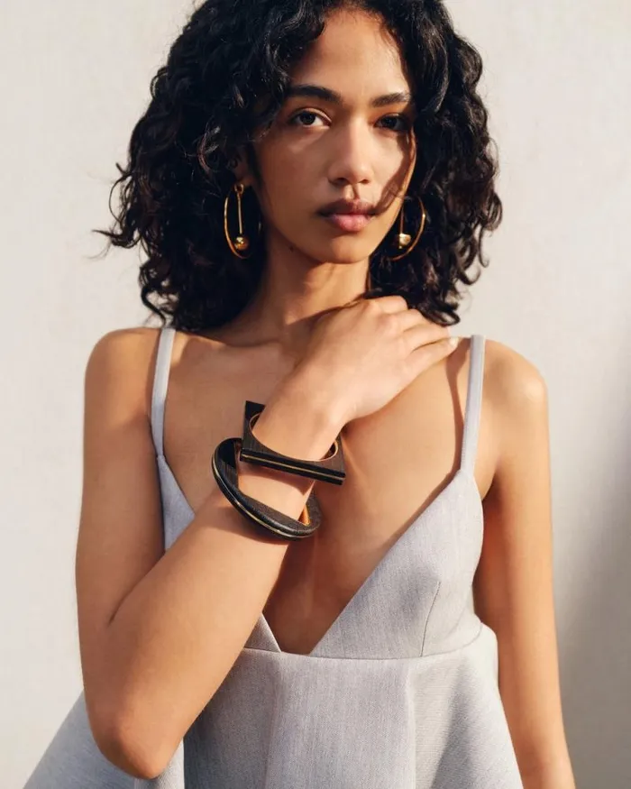 JACQUEMUS The Carr Bracelet Gold Brown Women Jewellery JACQUEMUS The Carr Bracelet Gold Brown Women Jewellery