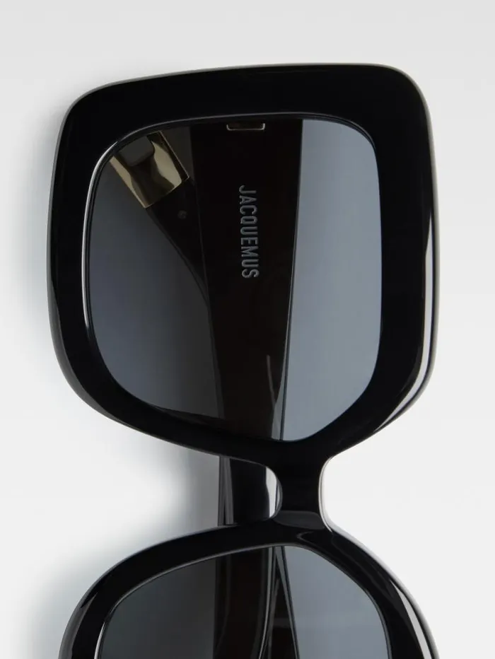 JACQUEMUS The Carr Rond Sunglasses Black WomenMen Sunglasses