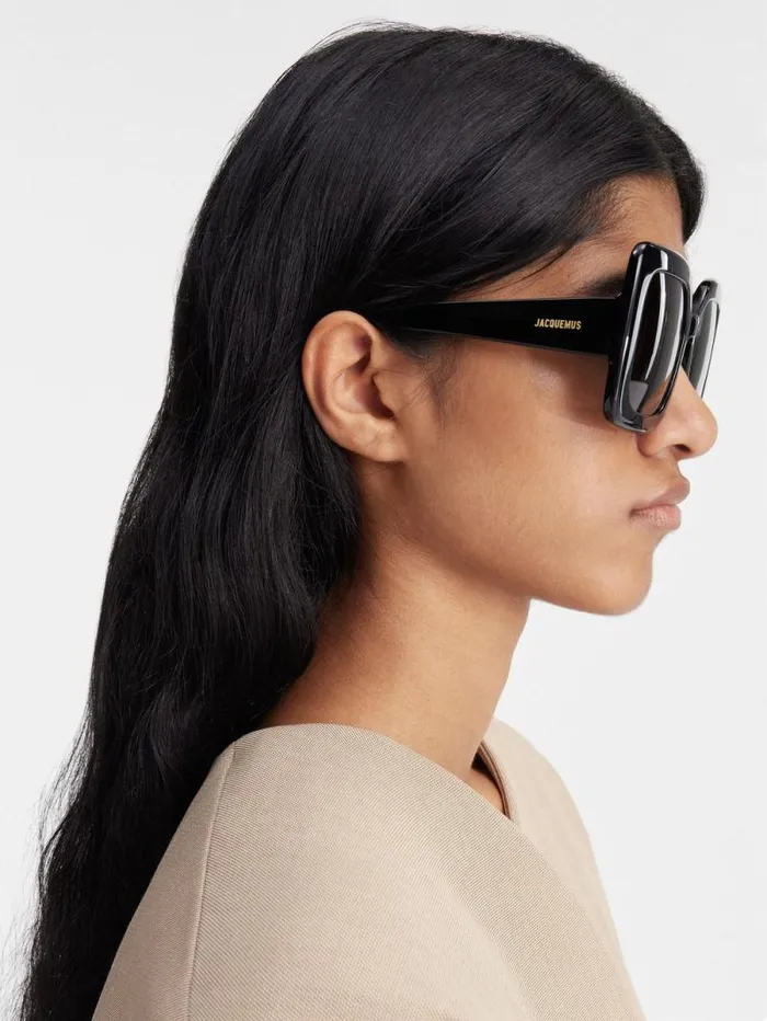 JACQUEMUS The Carr Rond Sunglasses Black WomenMen Sunglasses