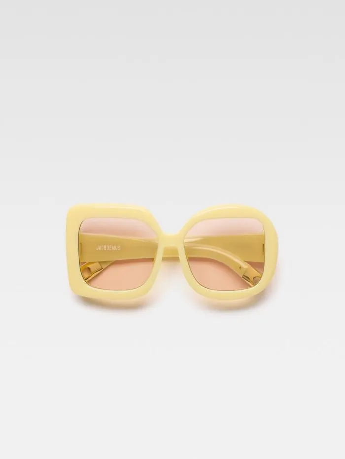 JACQUEMUS The Carr Rond Sunglasses Pale Yellow WomenMen Sunglasses