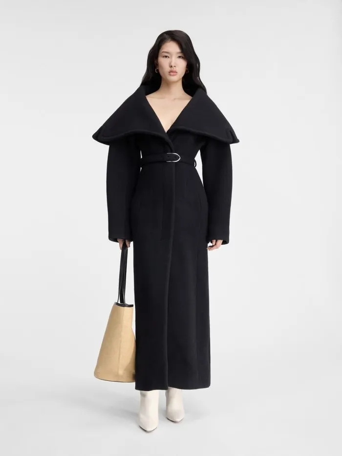 JACQUEMUS The Caruso Coat Black Women Coats and Jackets