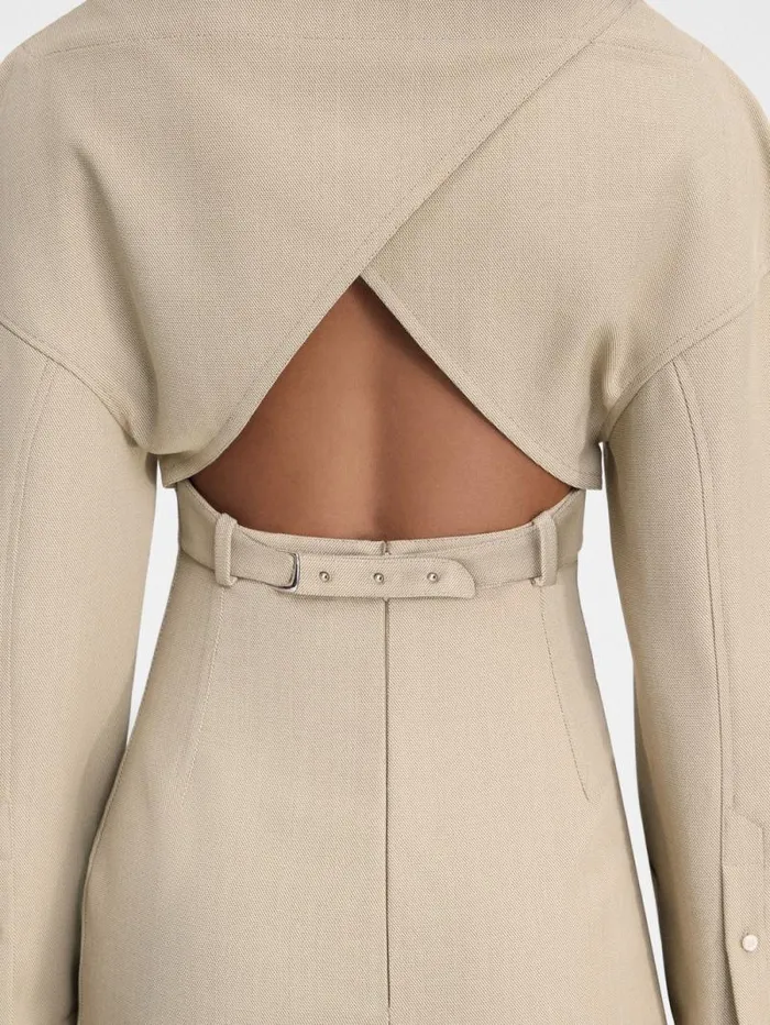 JACQUEMUS The Casaco Shirt Dress Beige Women Dresses and Skirts JACQUEMUS The Casaco Shirt Dress Beige Women Dresses and Skirts