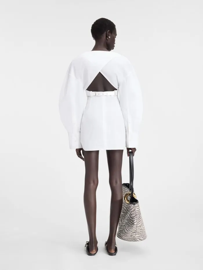 JACQUEMUS The Casaco Shirt Dress White Women Dresses and Skirts JACQUEMUS The Casaco Shirt Dress White Women Dresses and Skirts
