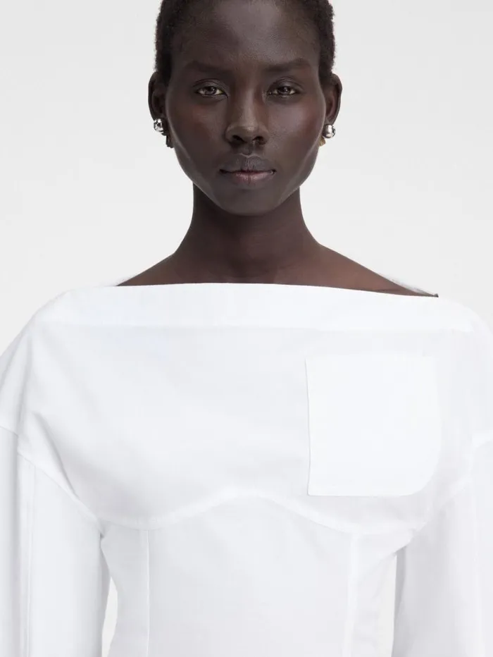 JACQUEMUS The Casaco Shirt Dress White Women Dresses and Skirts JACQUEMUS The Casaco Shirt Dress White Women Dresses and Skirts