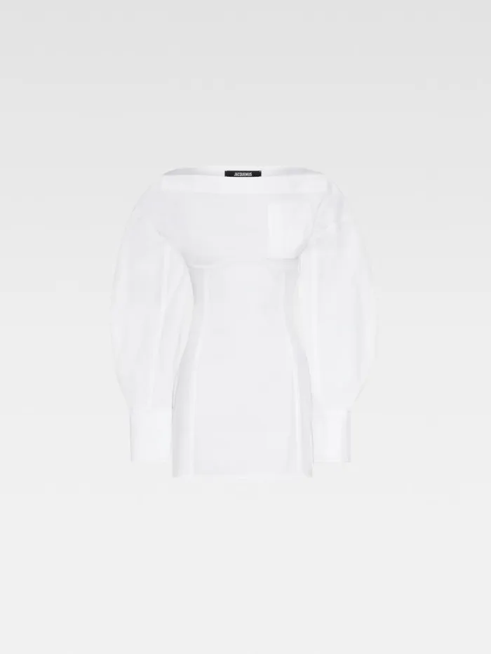 JACQUEMUS The Casaco Shirt Dress White Women Dresses and Skirts JACQUEMUS The Casaco Shirt Dress White Women Dresses and Skirts
