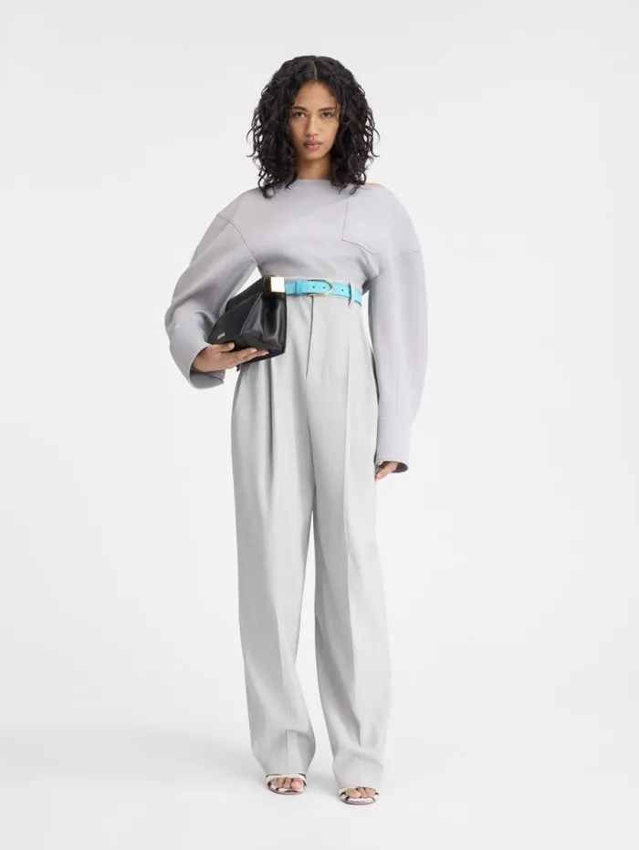 JACQUEMUS The Casaco Top Light Grey Women Tops and Shirts