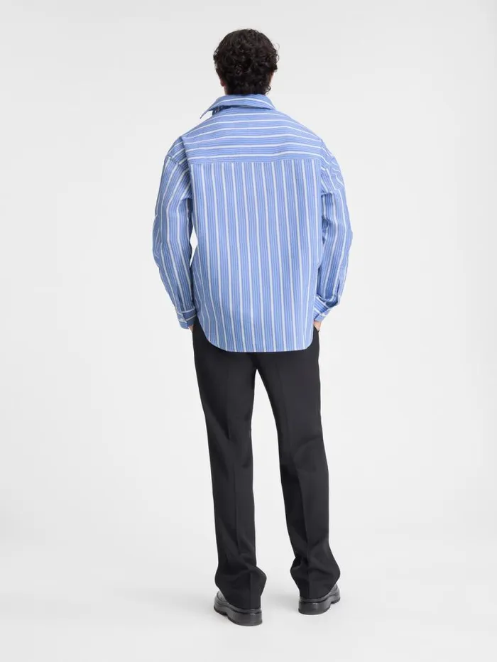 JACQUEMUS The Cuadro Shirt Jacquard Bluewhite Men Shirts
