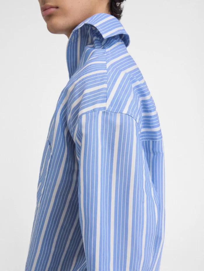 JACQUEMUS The Cuadro Shirt Jacquard Bluewhite Men Shirts