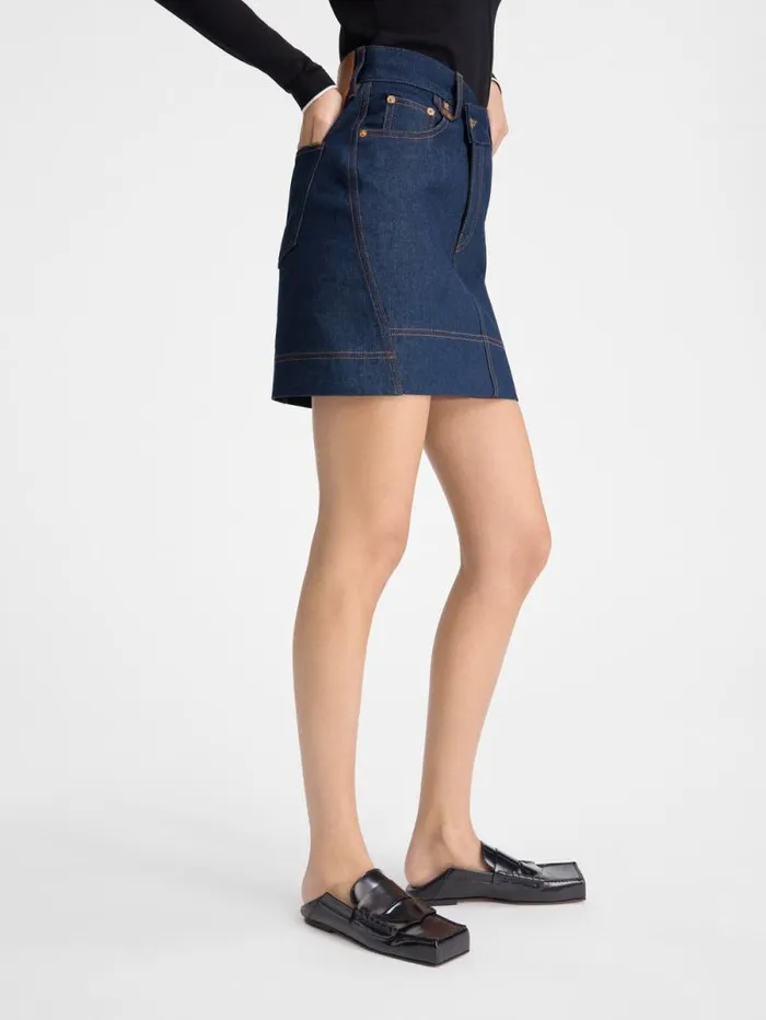JACQUEMUS The DeNmes Denim Mini Skirt Navy Tabac Women Dresses and Skirts JACQUEMUS The DeNmes Denim Mini Skirt Navy Tabac Women Dresses and Skirts