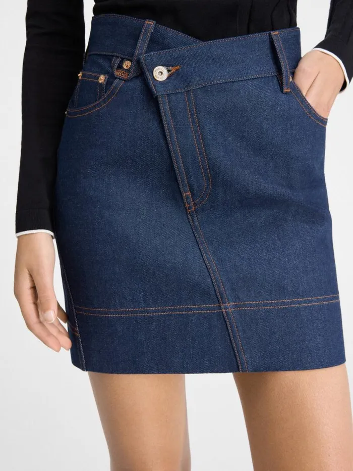 JACQUEMUS The DeNmes Denim Mini Skirt Navy Tabac Women Dresses and Skirts JACQUEMUS The DeNmes Denim Mini Skirt Navy Tabac Women Dresses and Skirts