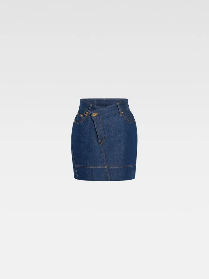 JACQUEMUS The DeNmes Denim Mini Skirt Navy Tabac Women Dresses and Skirts JACQUEMUS The DeNmes Denim Mini Skirt Navy Tabac Women Dresses and Skirts