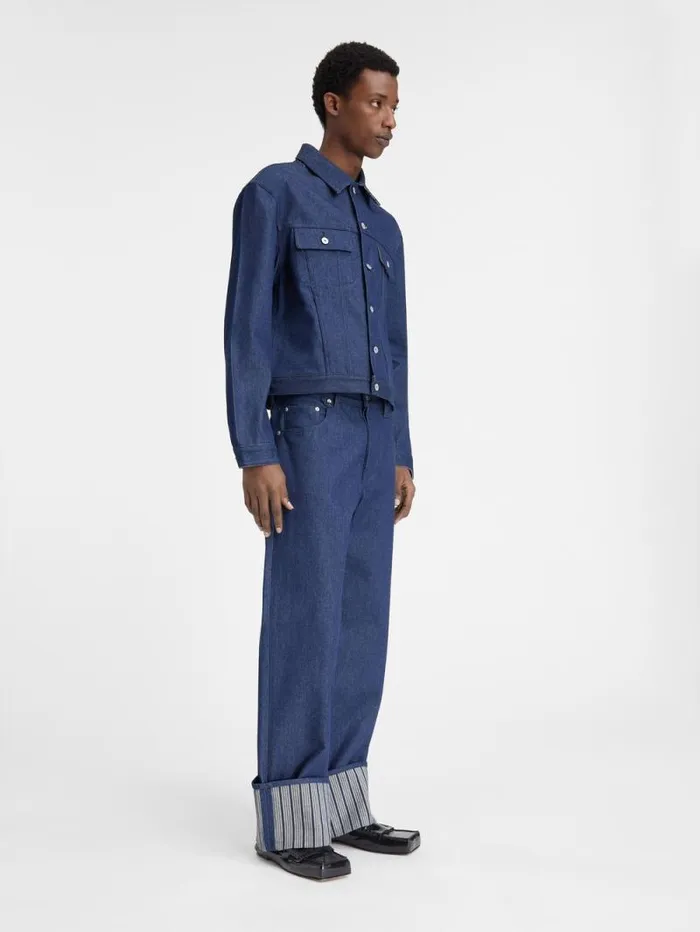 JACQUEMUS The Denim DeNmes Jacket Navy Navy Stripes Men Denim JACQUEMUS The Denim DeNmes Jacket Navy Navy Stripes Men Denim