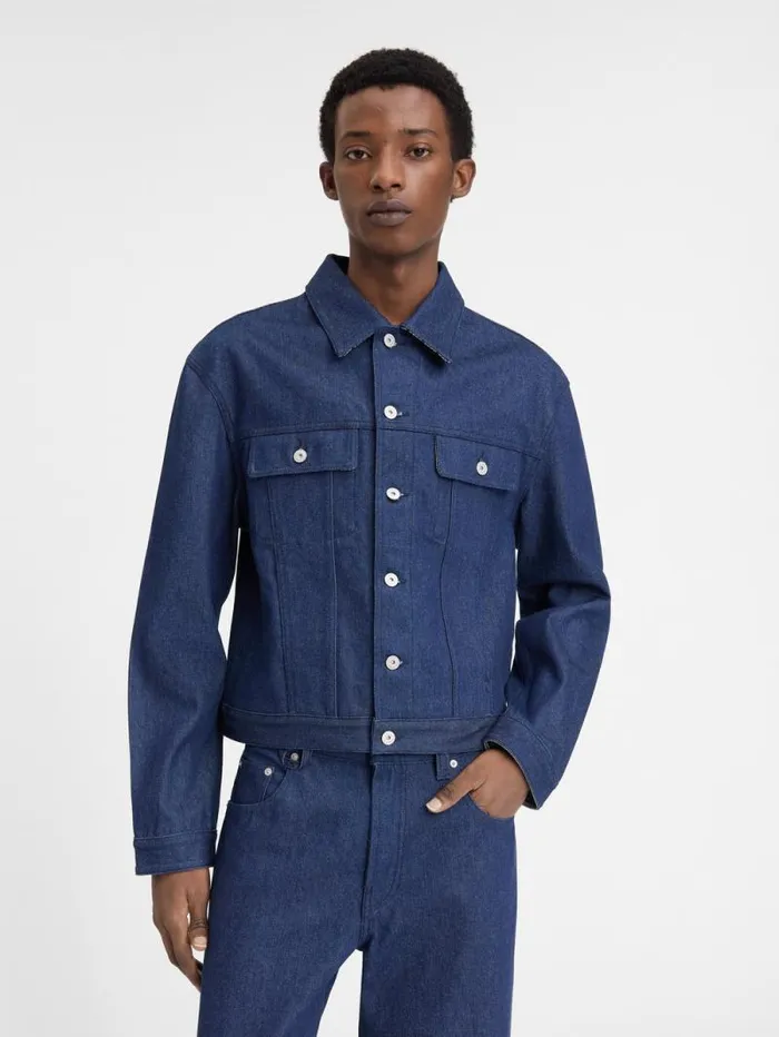 JACQUEMUS The Denim DeNmes Jacket Navy Navy Stripes Men Denim JACQUEMUS The Denim DeNmes Jacket Navy Navy Stripes Men Denim