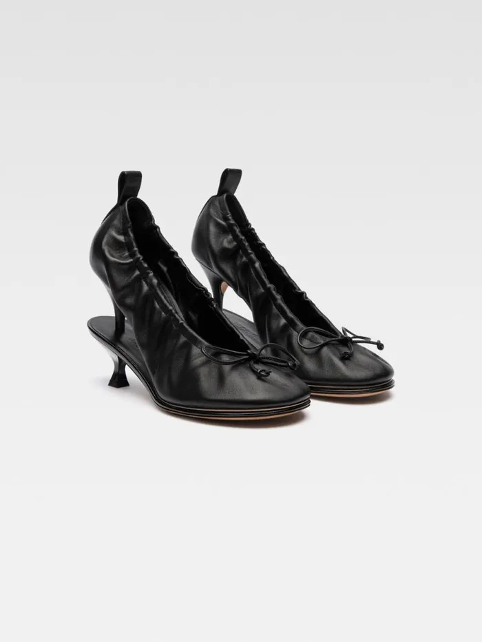 JACQUEMUS The Double Ballerina Heels Black Women Shoes