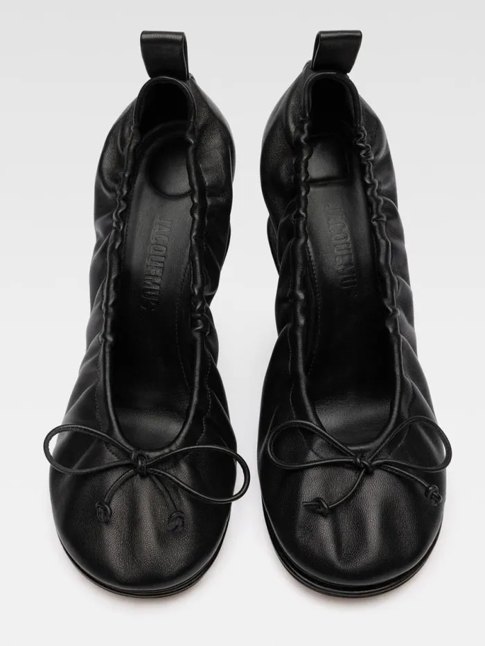 JACQUEMUS The Double Ballerina Heels Black Women Shoes