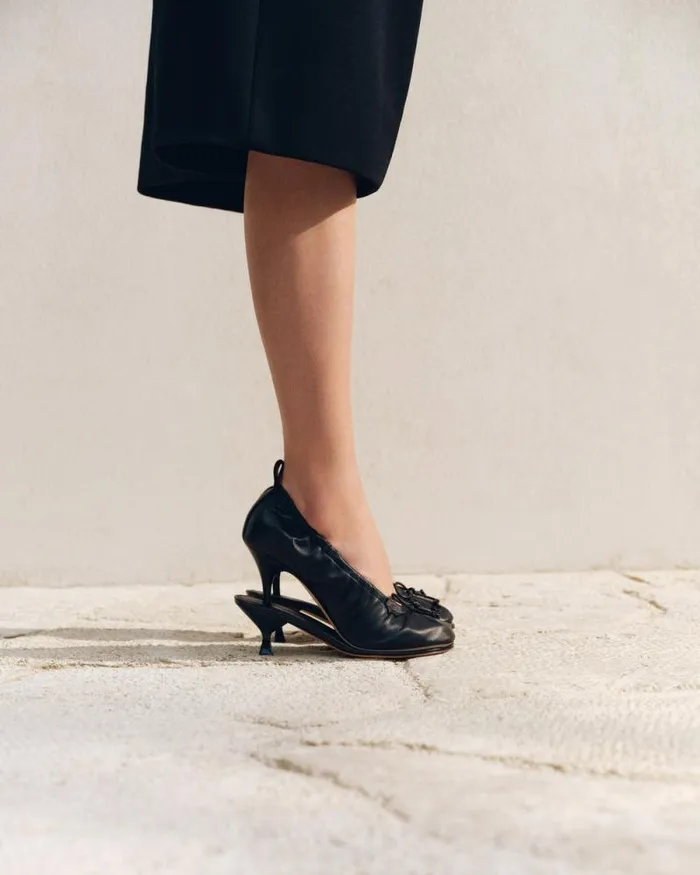 JACQUEMUS The Double Ballerina Heels Black Women Shoes