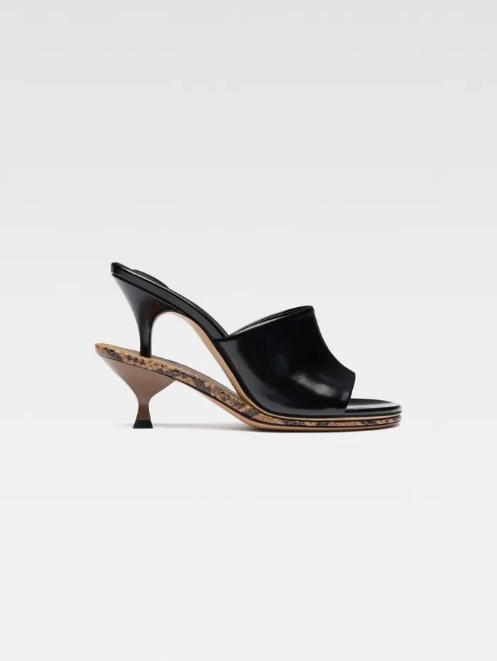 JACQUEMUS The Double Mules Black Light Brown Women Shoes