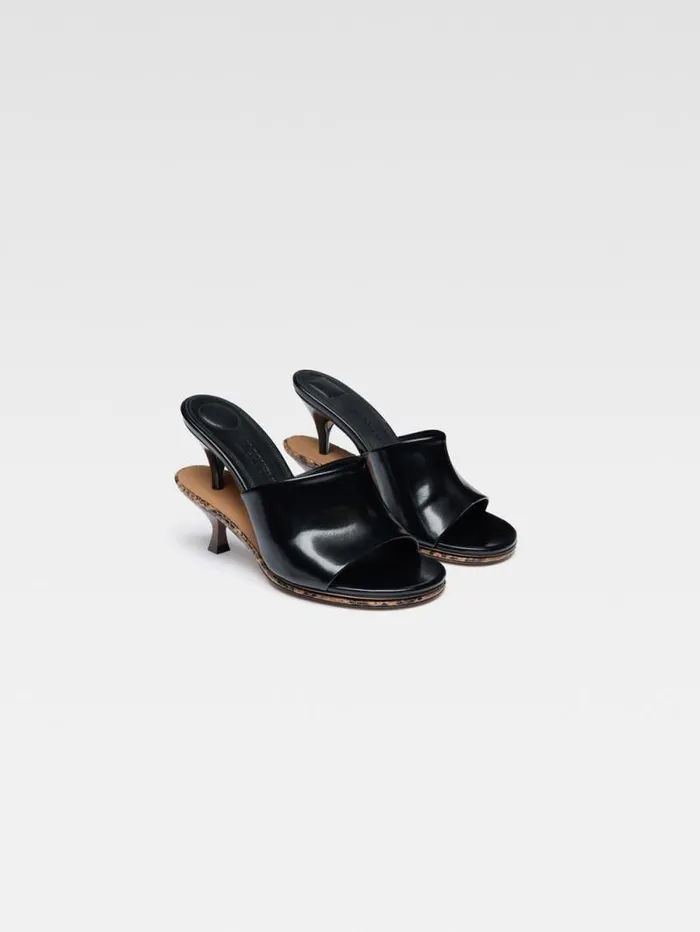 JACQUEMUS The Double Mules Black Light Brown Women Shoes