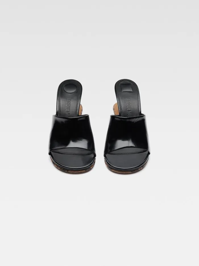 JACQUEMUS The Double Mules Black Light Brown Women Shoes