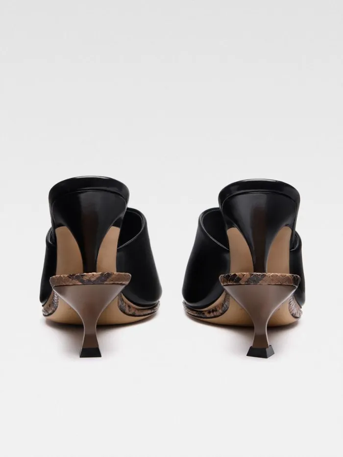 JACQUEMUS The Double Mules Black Light Brown Women Shoes