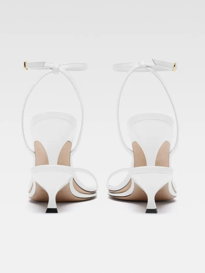 JACQUEMUS The Double Sandals White Women Shoes JACQUEMUS The Double Sandals White Women Shoes