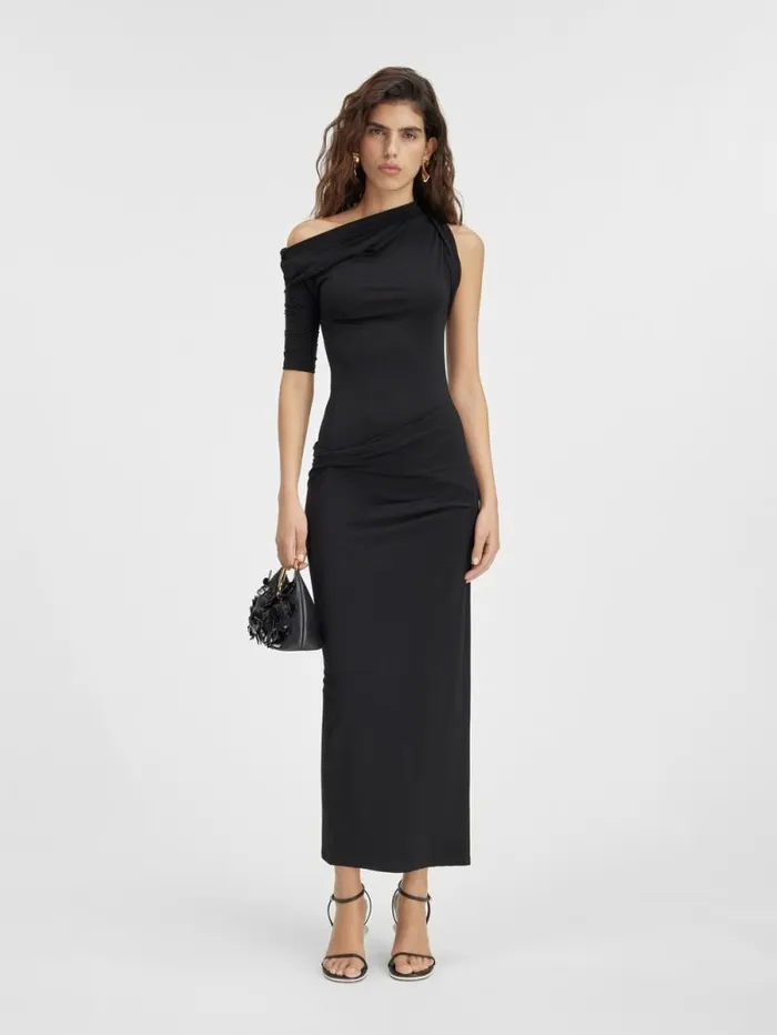 JACQUEMUS The Drapeado Dress Black Women Dresses and Skirts
