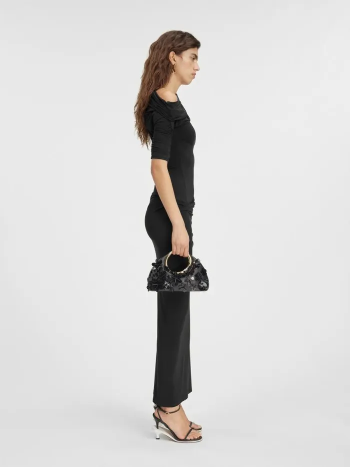 JACQUEMUS The Drapeado Dress Black Women Dresses and Skirts JACQUEMUS The Drapeado Dress Black Women Dresses and Skirts