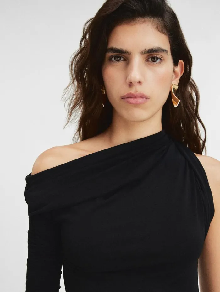 JACQUEMUS The Drapeado Dress Black Women Dresses and Skirts JACQUEMUS The Drapeado Dress Black Women Dresses and Skirts
