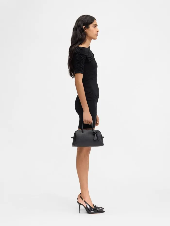 JACQUEMUS The Drapeado Mini Dress Black Women Dresses and Skirts JACQUEMUS The Drapeado Mini Dress Black Women Dresses and Skirts