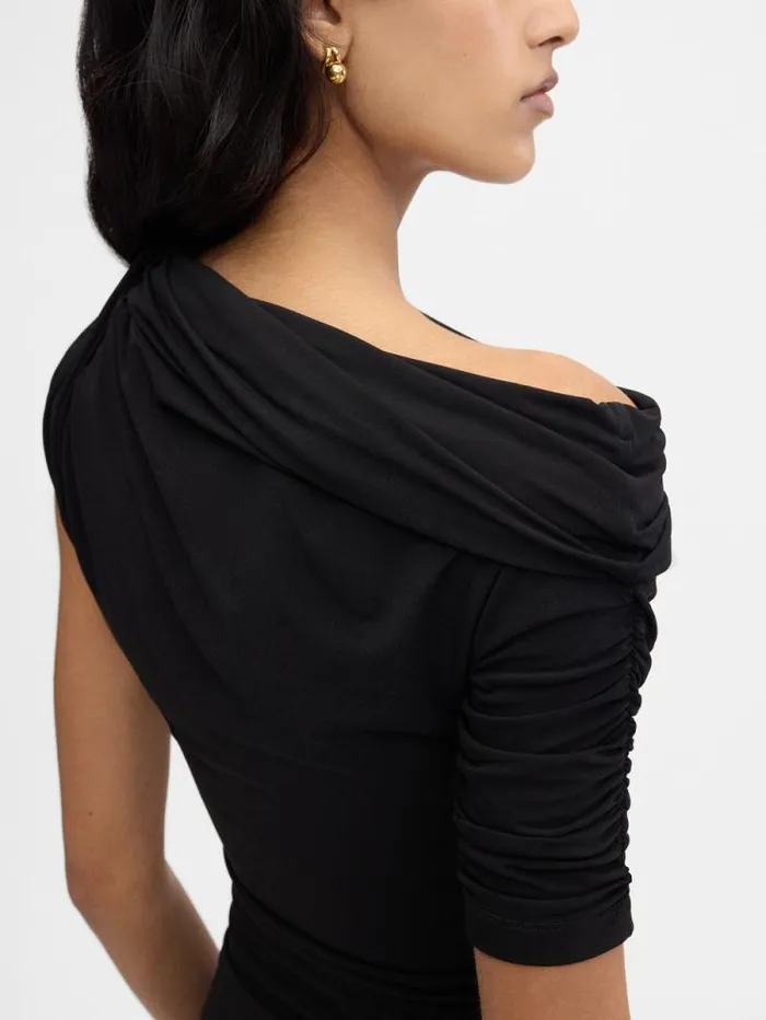 JACQUEMUS The Drapeado Mini Dress Black Women Dresses and Skirts JACQUEMUS The Drapeado Mini Dress Black Women Dresses and Skirts
