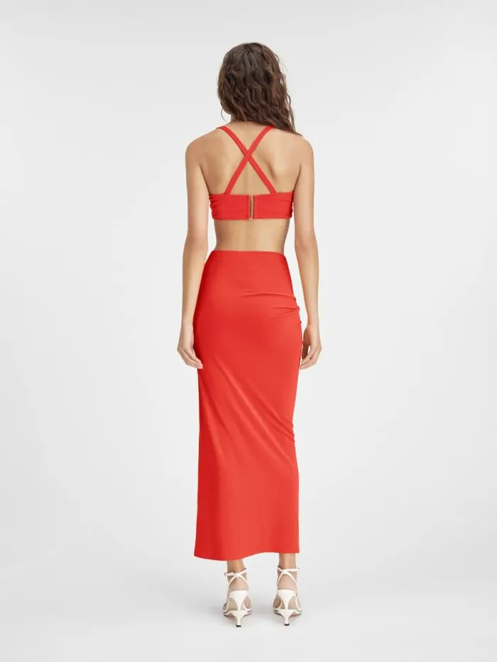 JACQUEMUS The Drapeado Skirt Orange Women Dresses and Skirts JACQUEMUS The Drapeado Skirt Orange Women Dresses and Skirts