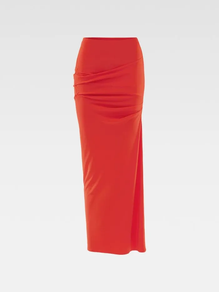 JACQUEMUS The Drapeado Skirt Orange Women Dresses and Skirts JACQUEMUS The Drapeado Skirt Orange Women Dresses and Skirts