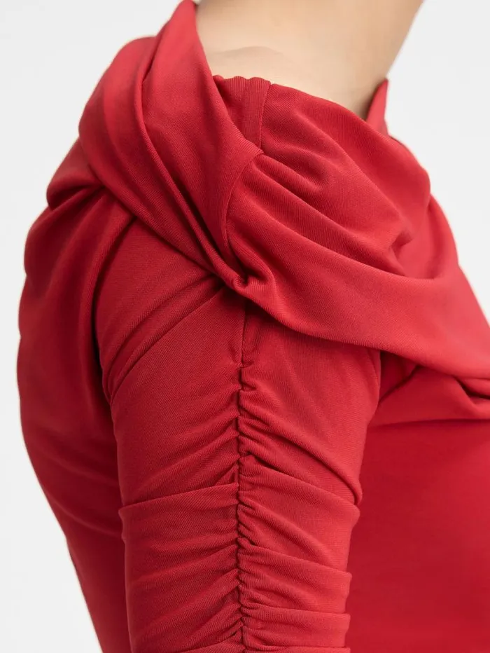 JACQUEMUS The Drapeado Top Dark Red Women Tops and Shirts JACQUEMUS The Drapeado Top Dark Red Women Tops and Shirts