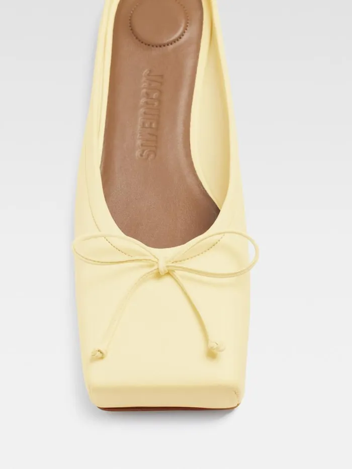JACQUEMUS The Flat Ballet Mules Pale Yellow Women Shoes