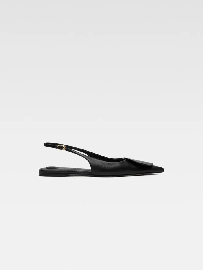 JACQUEMUS The Flat Duelo Slingbacks Black Women Shoes